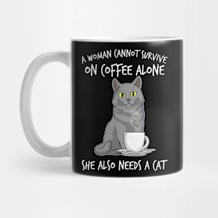 Woman Cat Lover Coffee Lover Caffeine Meow Mug